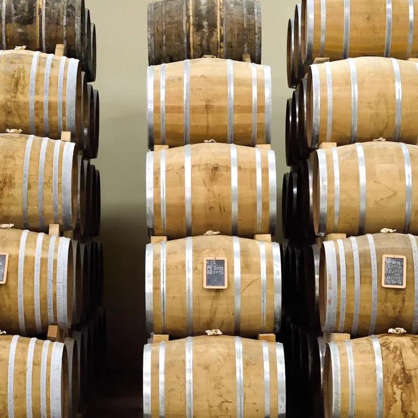 Casks at the Augier Cognac distillery.